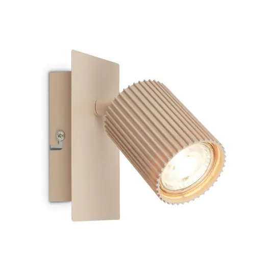 Faretto da parete Ida, beige, plastica/metallo, GU10, orientabile Saldi