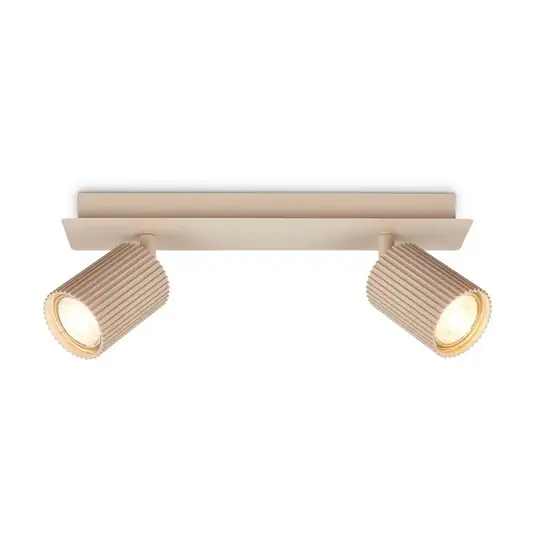 Faretto da soffitto Ida, beige, a 2 luci, plastica/metallo Saldi