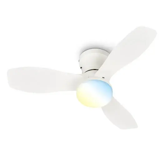 Reso Gratuito Ventilatore da soffitto LED Pan, motore a corrente continua, bianco, Ø 60 cm,