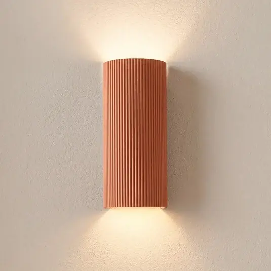Applique Lindby Colja, terracotta, rotonda, 30,5 cm, gesso Offerta Del Giorno
