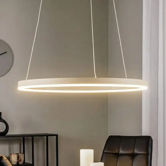 Lampada LED a sospensione Arcchio Albiona, beige, 1 anello, Ø 60 cm Scelto Dai Clienti