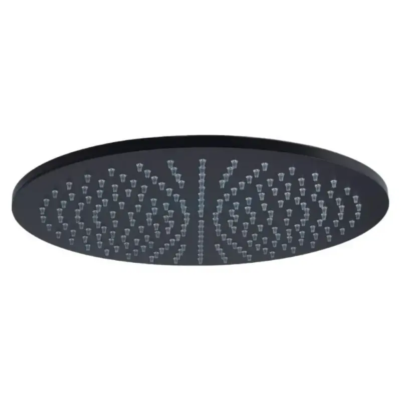 Round Ø 225mm inspectable brass shower head in matt black colour Paffoni Light ZSOF074NO Soddisfatti O Rimborsati