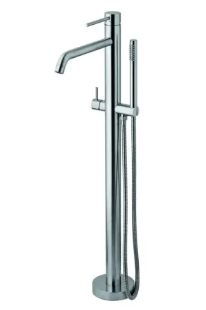 A Buon Prezzo Floor mounted bath mixer in brushed steel colour Paffoni Light LIG032ST