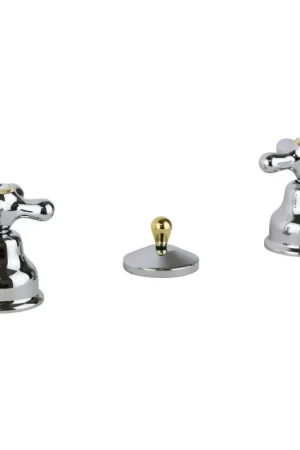 3-hole bidet tap chrome-gold color with double lever Paffoni IRIS IRV116CO Economico