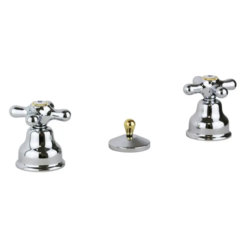 3-hole bidet tap chrome-gold color with double lever Paffoni IRIS IRV116CO Economico