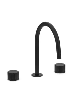 3-hole matt black washbasin mixer with fixed spout Paffoni Jo JO052NO Reso Gratuito