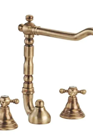 3-hole washbasin tap with adjustable spout in bronze colour Porta&Bini Old Fashion 62554BR Affare
