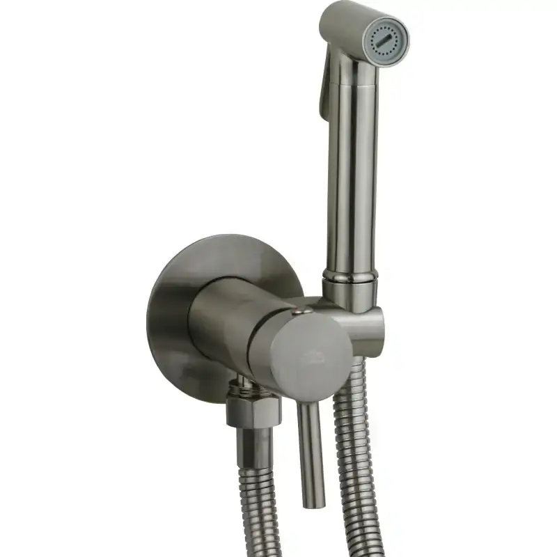 Professionale Built-in bidet set in brushed steel color with mixer and shower Paffoni ZDUP110ST