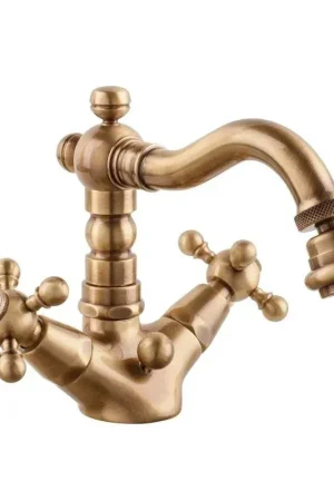 Double handle single hole bidet tap in bronze colour Old Fashion 62520BR Offerta Speciale