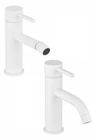 Acquista Ora Bathroom set in matt White color complete with sink and bidet Pollini Jessy KITJES1BO