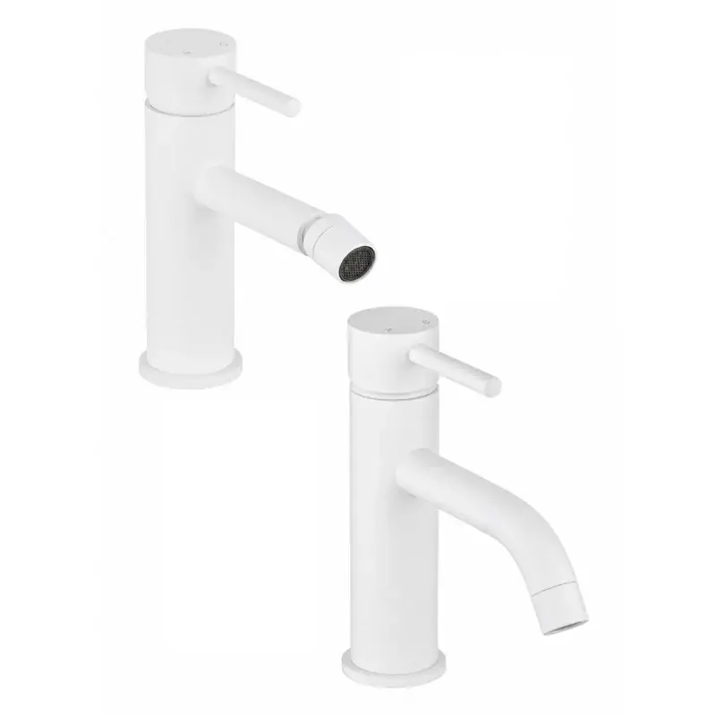 Acquista Ora Bathroom set in matt White color complete with sink and bidet Pollini Jessy KITJES1BO