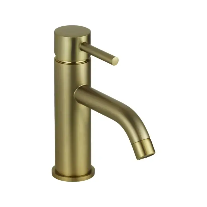 Round model basin mixer in brushed gold color Pollini Jessy MXLAMCMMCOS Spedizione Espresso