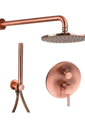 Acquista Ora Built-in shower kit in copper color with Ø20 cm shower head Pollini Jessy C477355255RA