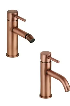 Bathroom set in copper color complete with sink and bidet Pollini Jessy KITJES1RA Non Perdere