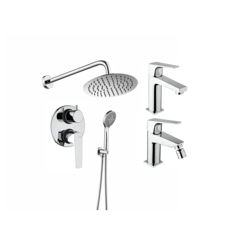 Tap set with sink mixer, bidet and shower kit in chrome colour Piralla Iceberg KITICE9CR Di Tendenza