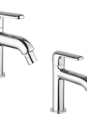 A Buon Prezzo Set of basin and bidet mixers in chrome colour Piralla Last KITLAST2CR