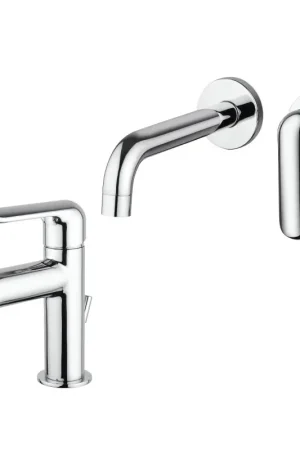 Wall-mounted sink and bidet mixer set in chrome colour Piralla Last KITLAST4CR Consegna Rapida