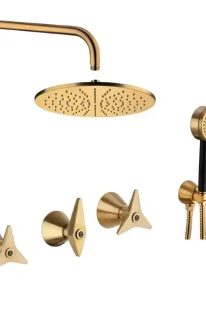 Brushed brass shower composition with 3 handles Mamoli Gio Ponti KITGIOG2 A Buon Prezzo