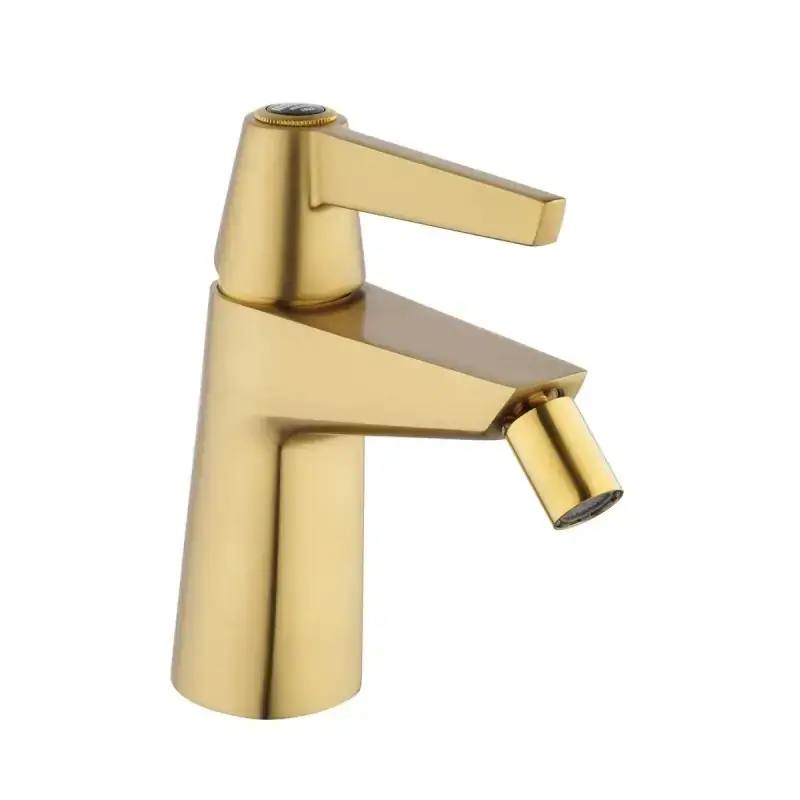 Professionale Single hole bidet mixer in brushed brass colour serie Gio Ponti Mamoli 55110000005G