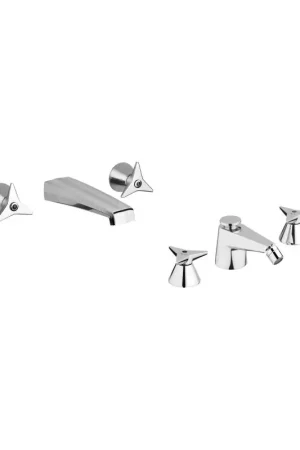 Chrome-coloured 3-hole wall-mounted basin and bidet mixer set Mamoli Gio Ponti KITGIO15 Ultime Pezzi
