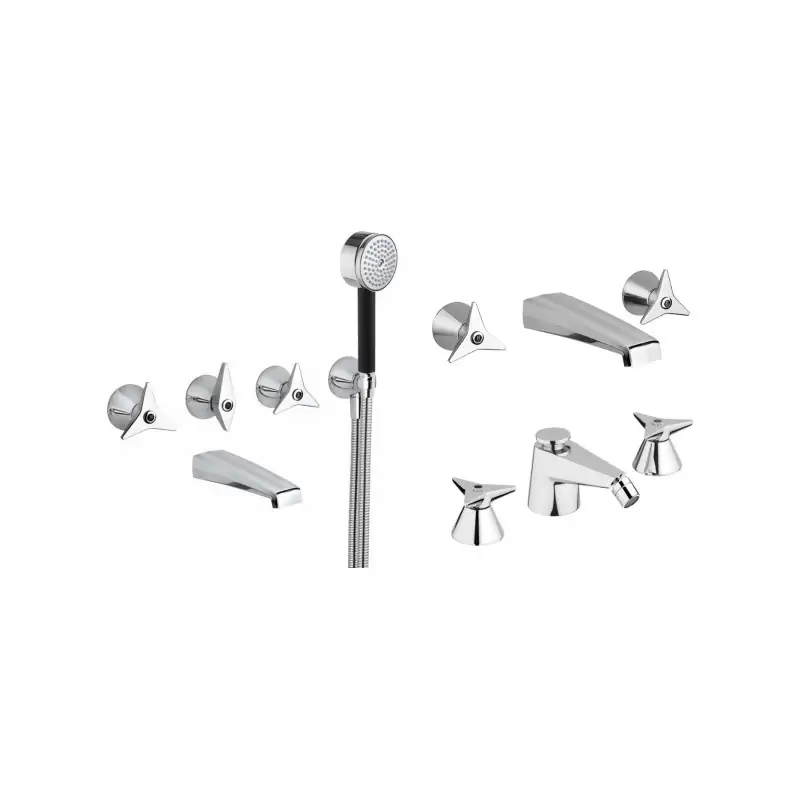 Direttamente Dal Produttore Wall-mounted sink and bidet mixer set 3 holes and bath mixer, chrome color Mamoli Gio Ponti KITGIO110