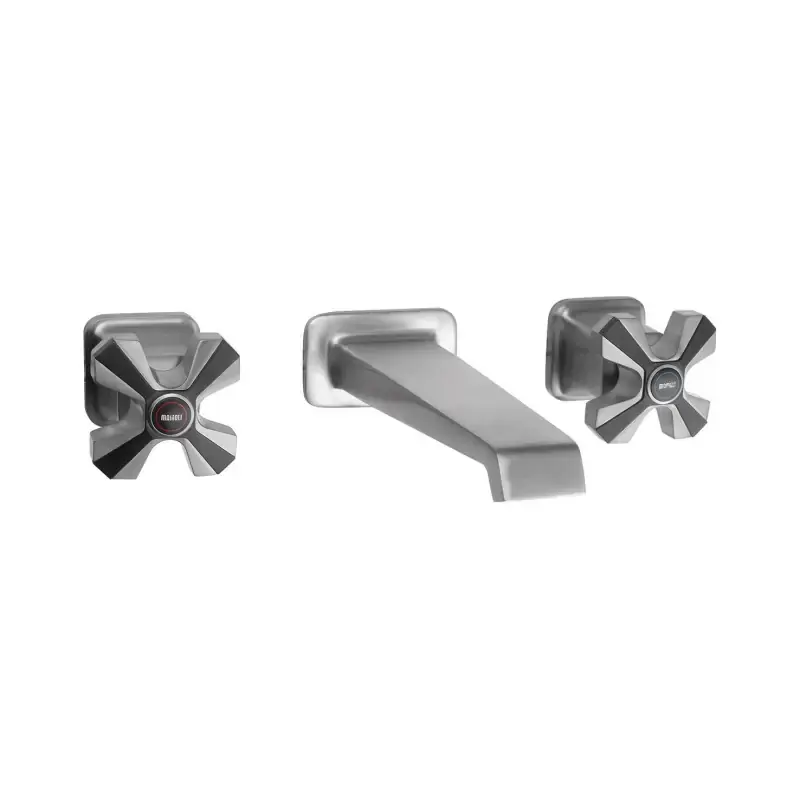 Wall-mounted washbasin mixer in brushed steel color with click-clack waste Mamoli 1938 45390000062F Occasione