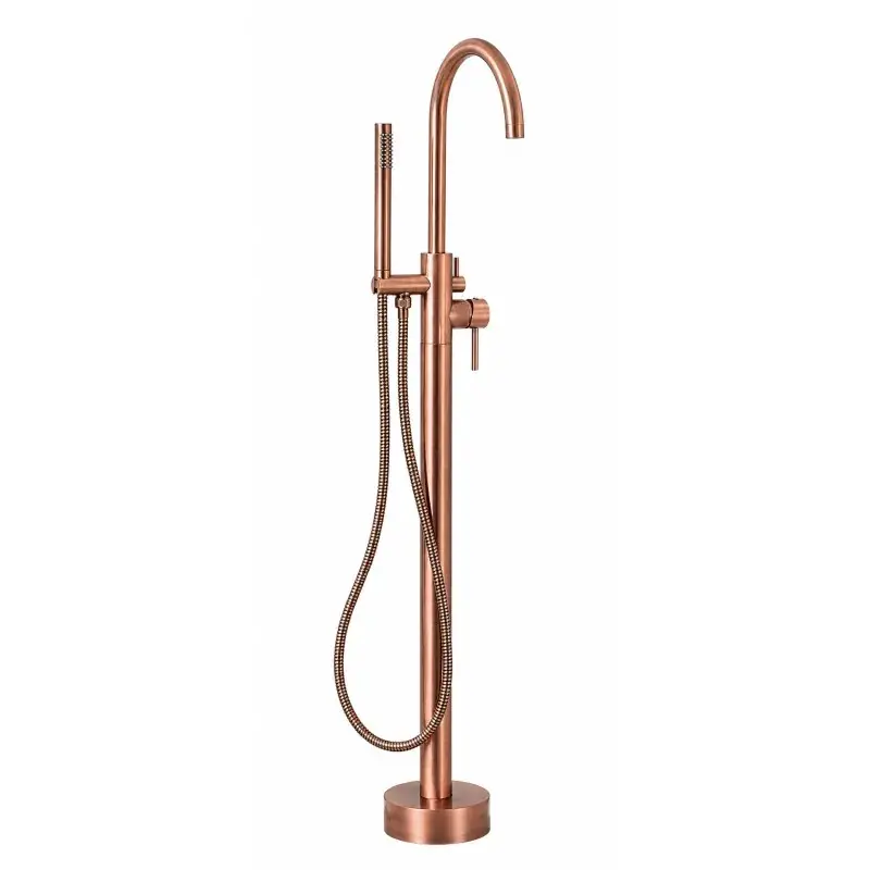 Ordina Subito Bathtub floor installation in antique copper colour Pollini Jessy CL2166CC3RA