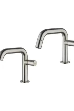 Brushed steel colored single-lever basin and bidet mixer kit Mamoli Tuttodunpezzo KITTDPA2 Occasione Imperdibile