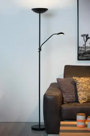 Compra Adesso Lampada a LED da pavimento Zenith con lampada a LED da lettura, nero