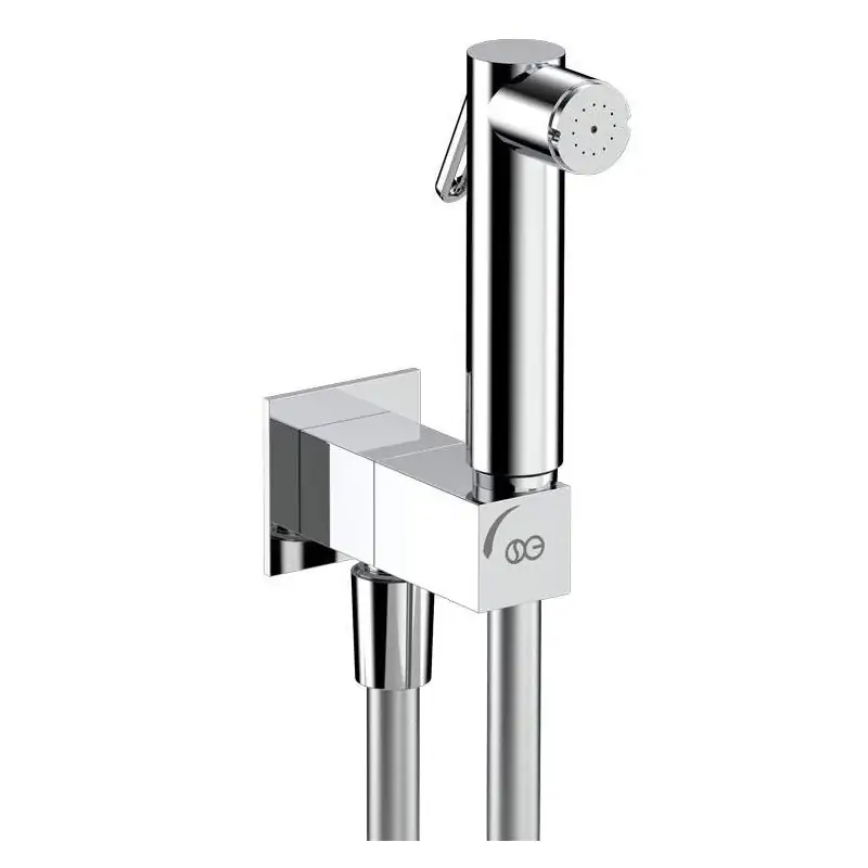 Novità Brass Hygienic hydro brush " SQUARE DUAL 2 jets shower set with water connection and integrated tap INGENIUS SG521