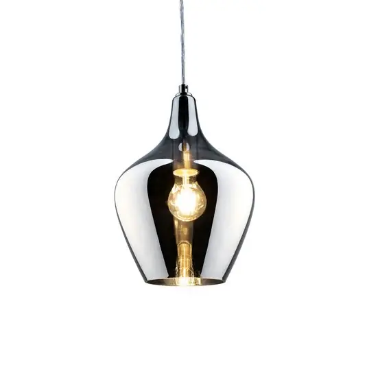 Lampada a sospensione Paso di vetro, 1 luce, fumè Reso Gratuito