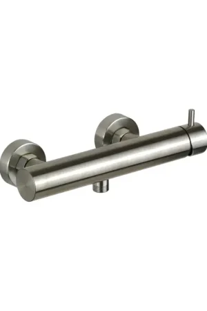 Affare Round model external shower mixer in AISI 316 steel Pollini Jessy Steel MXEDMC16CAS