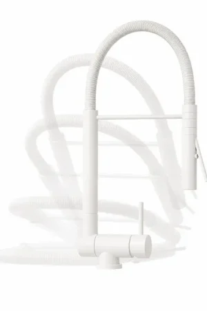 Subito Disponibile Matt white kitchen mixer with folding spout spring NICE 29034M1BO