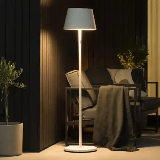 Saldi Piantana LED Pomezia da esterni, USB, bianco