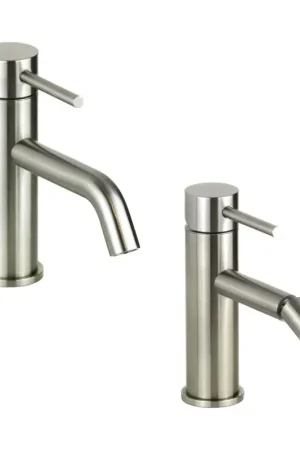 Bestseller Round basin and bidet mixer set in AISI 316 steel Pollini Jessy Steel KITJESSYSTEEL1