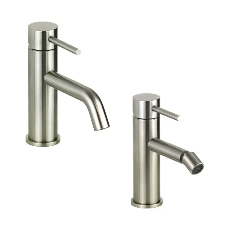 Bestseller Round basin and bidet mixer set in AISI 316 steel Pollini Jessy Steel KITJESSYSTEEL1