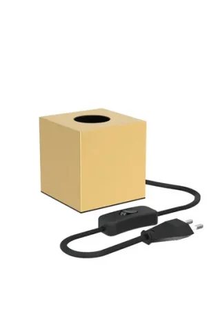Calex lampada da tavolo cubica, oro Reso Gratuito