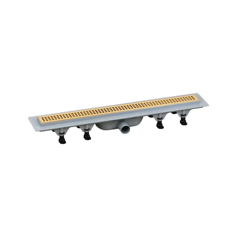 Shower waste channel 455 x 122 mm in brushed gold colour Vicario DP400-DS1.04 Prezzo Ridotto