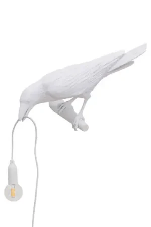 Sconto SELETTI Bird Lamp Lampadina LED decorativa da parete, sinistra, bianco