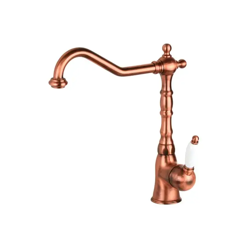 Retro kitchen sink mixer with copper-coloured swivel spout Gattoni Orta RE135R0 Scelto Dai Clienti