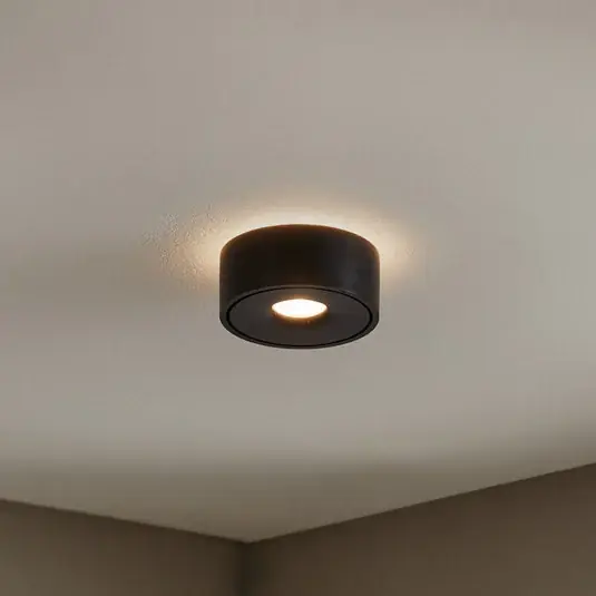 Occasione Plafoniera LED Arcchio Rotari, Ø 12 cm, luce verso l‘alto e verso il basso, nera