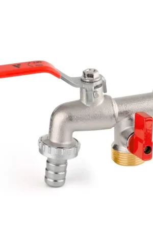 1/2" double connection garden ball tap with hose holder and mini valve APM 2040ST 015 Prezzo Basso