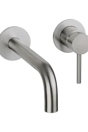 Wall-mounted round basin mixer in AISI 316 steel Pollini Jessy Steel MXLIMCMM3AS Di Tendenza