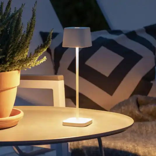 Subito Disponibile Lampada LED da tavolo Capri-Mini esterni, bianco