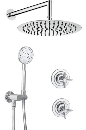 Complete shower kit with chrome-coloured concealed mixer Deante Temisto NAC_09QT Saldi