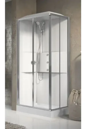 Compra Adesso Multifunction corner shower cabin 100 x 70 hydromassage version with 2 sliding doors Novellini Media 2.0 A ME2A107T1F-1AB