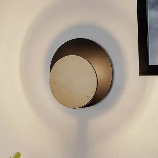 Non Perdere Applique Circle in nero con pannello decorativo in legno