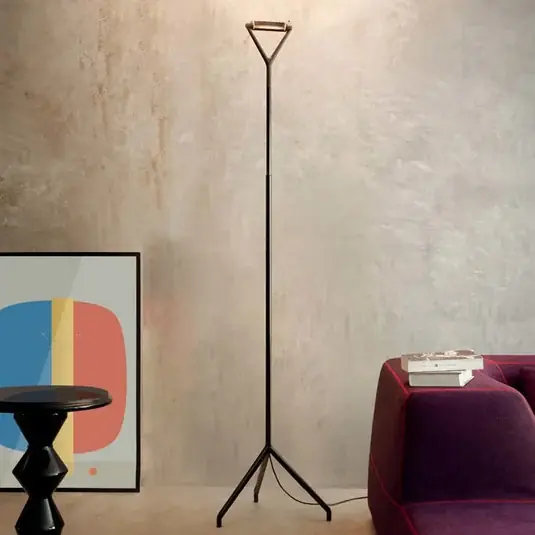 Lampada da terra nera Lola con dimmer Professionale