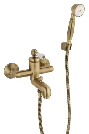 Bathtub mixer in antique bronze color complete with shower set Piralla Como 0TOF3002A21 Prezzo Scontato