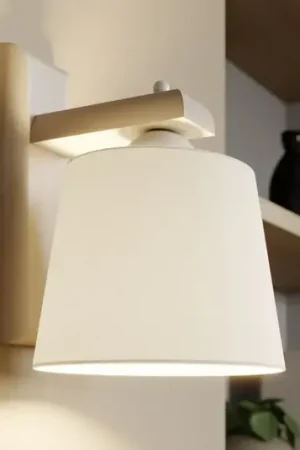 Professionale Applique Sweden con struttura in legno, bianco antico
